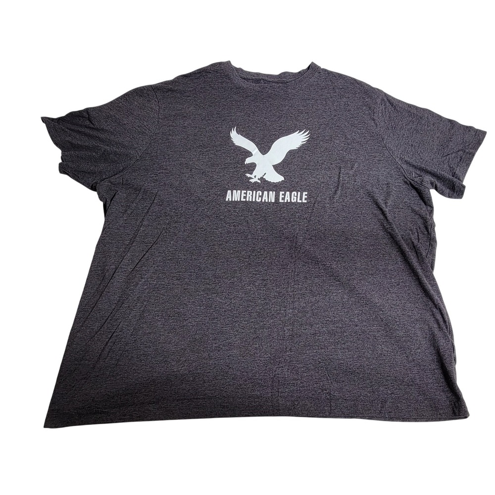 American Eagle Mens 3XL T-Shirt Gray Heather Graphic Eagle Logo Tee